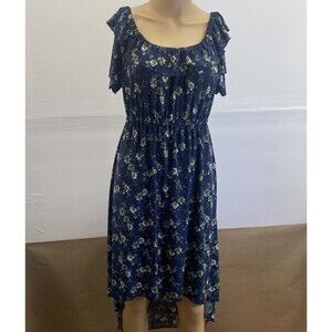 Young USA Women’s Blue Floral High Low Peasant Dress Size XL,Casual,Outdoor